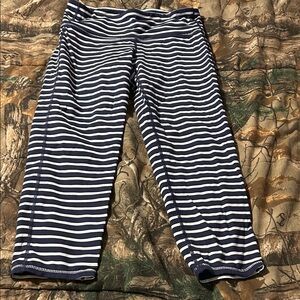 Navy and White Striped Women’s Leggings